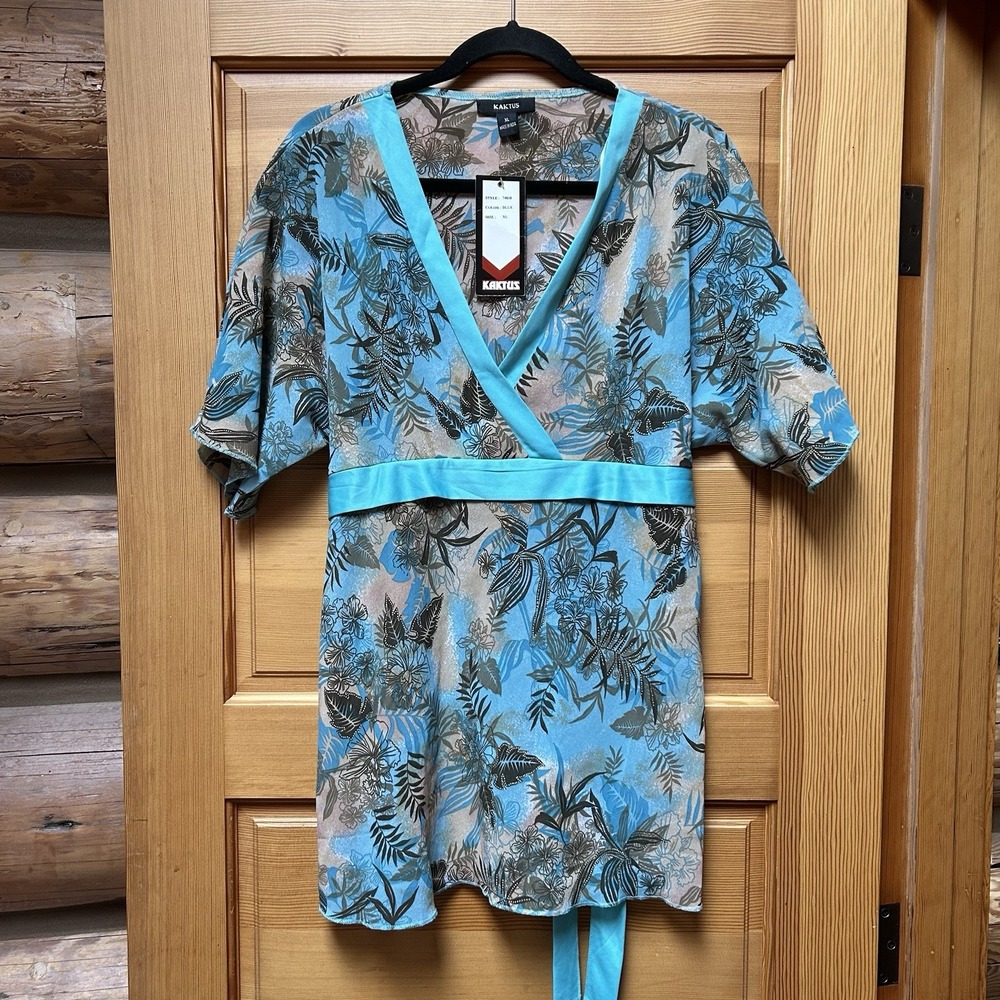NEW VTG Y2K Womens Sheer Babydoll Kimono Top Size XL Fairycore Witchy Whimsigoth